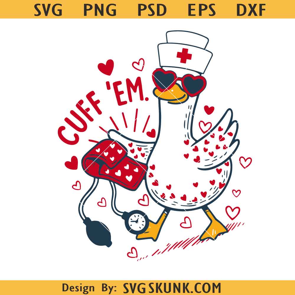 Silly Goose Nurse svg Silly Goose Nurse Love Design svg png, Funny Nurse Valentine’s Day svg, Nurse Appreciation svg