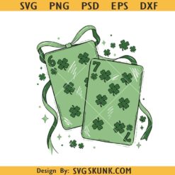 Coquette St Patricks Day Png svg, Lucky Six Seven Shamrock Png svg