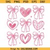 Valentine Coquette Heart Svg, retro Valentine heart SVG, coquette Valentine svg