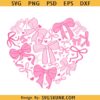 Pink Coquette Valentine Heart SVG PNG, Valentine png , Coquette Valentine Heart png, Valentine SVG