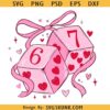 Valentine dice svg, Preppy Six Seven Valentine PNG SVG, Dice 6 7 Clipart SVG, Funny Coquette Valentine svg