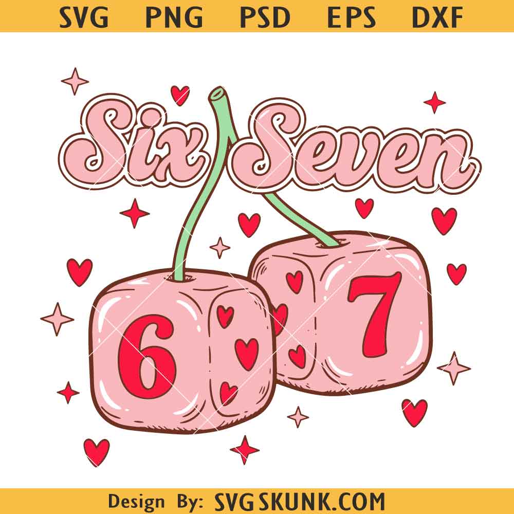 Valentine's Day Dice 6 7 svg Valentine's Day Dice 6 7 SVG PNG, Preppy 67 Six Seven Svg, Valentine Png