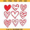 Valentines Day Nine Hearts SVG PNG, Valentine's Nine Hearts Svg, Png, Valentine Hearts svg
