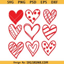 Valentines Day Nine Hearts SVG PNG, Valentine's Nine Hearts Svg, Png, Valentine Hearts svg