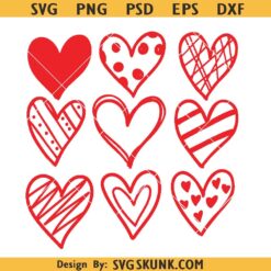 Valentines Day Nine Hearts Svg, Valentines Day SVG PNG