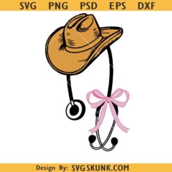 Western coquette Stethoscope SVG, cowgirl Nurse stethoscope SVG, Stethoscope Heart svg