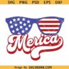 4th of July Merica Sunglasses SVG PNG, retro Merica sunglasses png svg, 4th of July svg