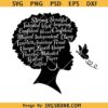 Afro woman affirmative words SVG, Black girl SVG, Black Woman svg