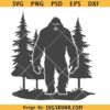 Bigfoot silhouette SVG, Sasquatch Clipart Vector, yeti SVG PNG