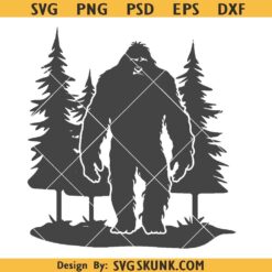 Bigfoot silhouette SVG, Sasquatch Clipart Vector, yeti SVG PNG