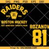 Boston Raiders Hockey svg, Ilya Rozanov #81 svg, Hudson Williams Connor Storrie svg