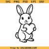 Bunny heart SVG, Bunny with Heart SVG, Easter bunny svg png
