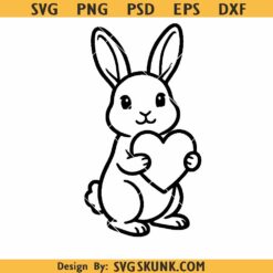 Bunny heart SVG, Bunny with Heart SVG, Easter bunny svg png