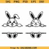 Bunny split name frame svg, bunny monogram svg png, kids Easter svg