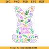 Easter SVG, Floral Easter Bunny SVG, Spring SVG, Happy Easter Svg, Flowers Svg