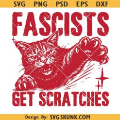 Fascists Get Scratches png Svg, Anti-Fascist Political Sublimation, angry cat svg png
