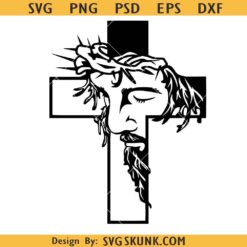 Jesus face in cross SVG, Jesus Cross SVG, Crucifixion SVG