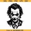 Joker Silhouette Wall Art SVG, Dark Villain svg png, Joker movie svg, Halloween Clown svg