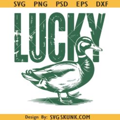 Lucky Duck svg, St Patricks duck svg, St Patrick's Sublimation Lucky Duck svg