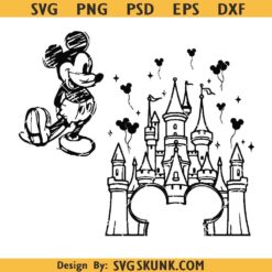 Magical Castle SVG PNG DXF, mickey sketch svg png, Disney castle svg png