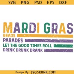 Mardi Gras SVG PNG, Carnival Svg, Fat Tuesday svg, Louisiana Svg, Mardi Gras Beads Svg