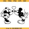 Mickey minnie kiss SVG, Valentine Day Mickey mouse SVG, Disney kids valentine svg png