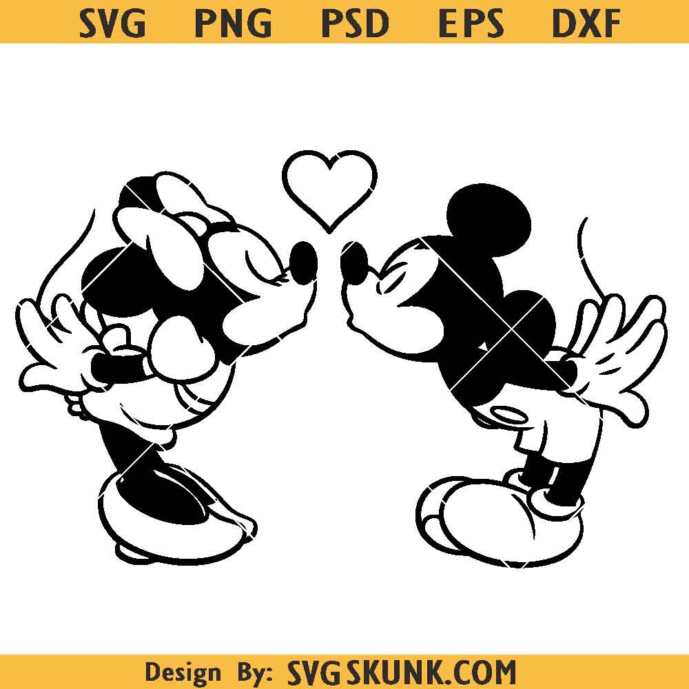 Mickey minnie kiss SVG, Valentine Day Mickey mouse SVG, Disney kids ...