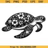 Sea Turtle SVG, Floral sea Turtle svg, sea turtle cut file for Cricut