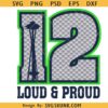 Seattle Football 12th Man PNG SVG, Seahawks Nation Svg, Seattle Football Hawk Png Svg