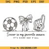 Soccer Is My Favorite Season Svg Png, soccer coquette bow svg png