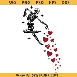 Valentines Day Skeleton hearts Svg, valentine skeleton svg png, Valentine hearts svg