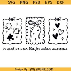 Autism Awareness Coquette svg, Neurodiversity svg