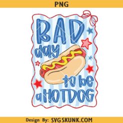 Bad day to be a hotdog PNG, Coquette 4th of July Png, Preppy Patriotic Sublimation
