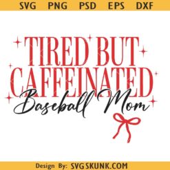 Tired But Caffeinated Retro Trendy Baseball svg, Baseball Mom svg png, Tired Baseball Mom Club svg