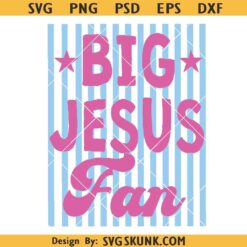 Big Jesus Fan SVG PNG, Striped Big Jesus Fan Svg PNG, Preppy Christian Png, Jesus Lover png