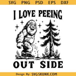 I Love Peeing Outside Design svg png, Assquatch Bigfoot svg, Tent Life Humor Png svg
