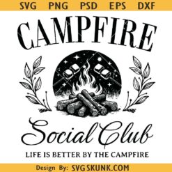 Campfire Social Club SVG, Camping svg png, Camping Trendy Aesthetic svg