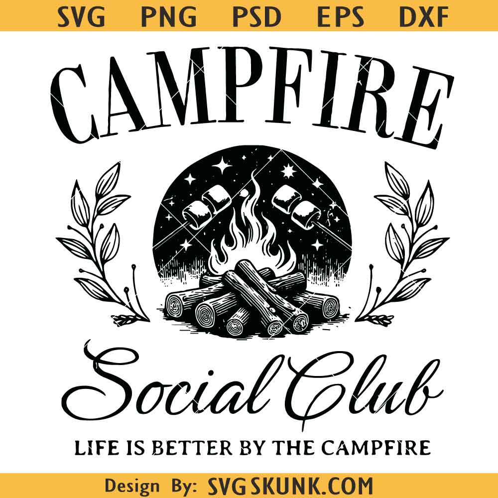 Campfire Social Club SVG Campfire Social Club SVG, Camping svg png, Camping Trendy Aesthetic svg
