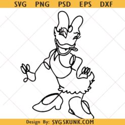 Daisy duck line art SVG PNG, Daisy Duck SVG PNG, Disney Daisy duck svg