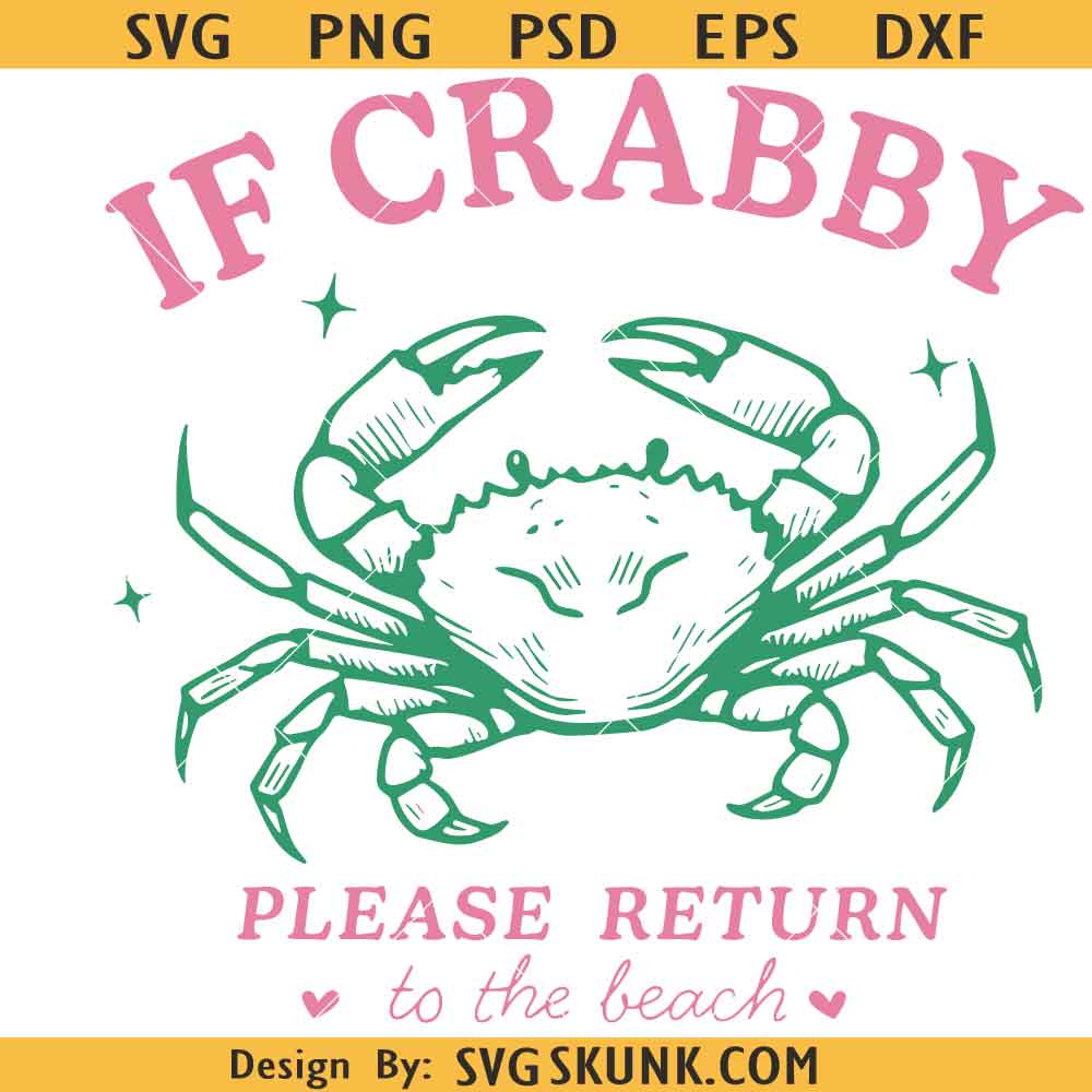 If Crabby Return To The Beach svg If Crabby Return To The Beach svg png, Beach Retro Summer svg