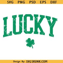 Lucky distressed SVG PNG, Lucky Shamrock SVG, Distressed St. Patrick's Day svg
