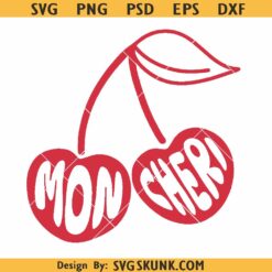 Mon Chéri Cherry PNG SVG, French Aesthetic Design