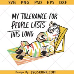 My Tolerance for People Lasts This Long PNG, funny zebra PNG