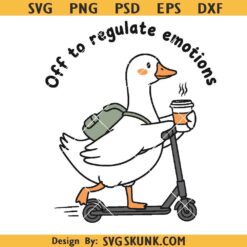 Off to Regulate Emotions PNG, goose scooter svg png