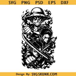 One piece Anime wall art svg, One Piece Monkey D. Luffy Svg, Straw Hat Svg, Anime Svg