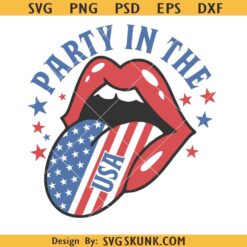 Party in the USA SVG PNG, USA flag Groovy America svg, Fourth of July Funny svg