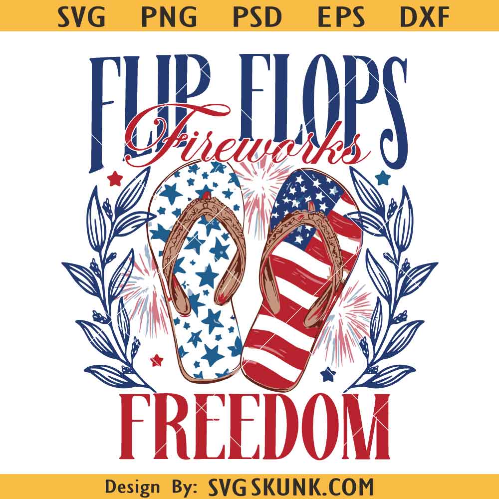 Patriotic Flip Flops svg Patriotic Flip Flops svg, Fireworks Freedom 4th of July svg, Independence Day USA Flag Summer Svg