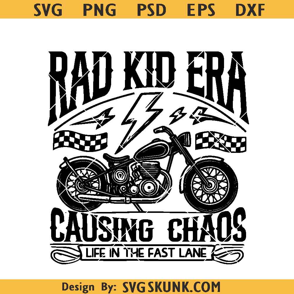 Rad kid Era SVG PNG Rad kid Era SVG PNG, causing chaos svg png, Toddler onesie svg png