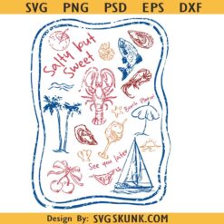 Salty but Sweet svg, Retro Summer Svg, Coastal svg, Summer Vibes svg, Aesthetic Summe