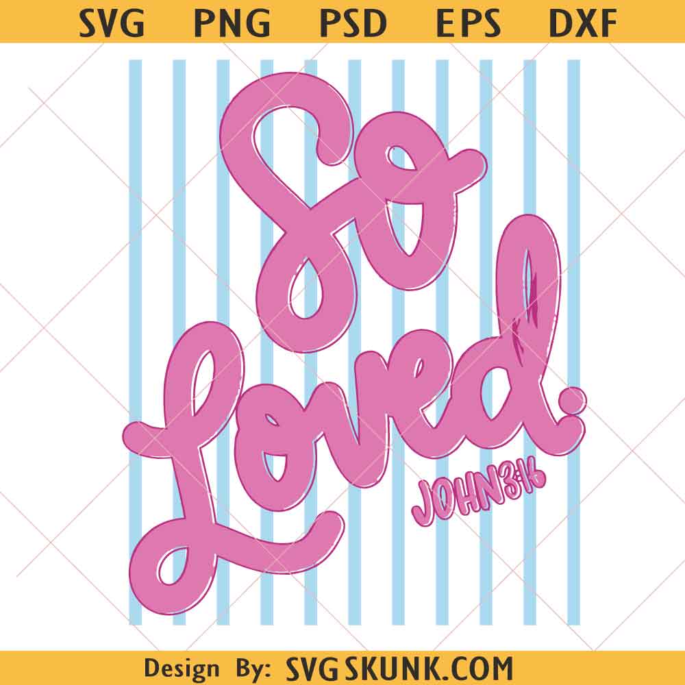 So Loved John 3 16 PNG So Loved John 3 16 PNG, Religious PNG, Christian Easter PNG, striped PNG